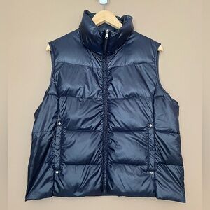 {Chaps} Packable Down Puffer Vest in Blue - Womens Large